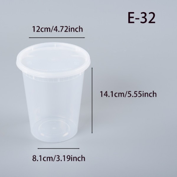 Clear 32oz PP Soup Cup with Lid