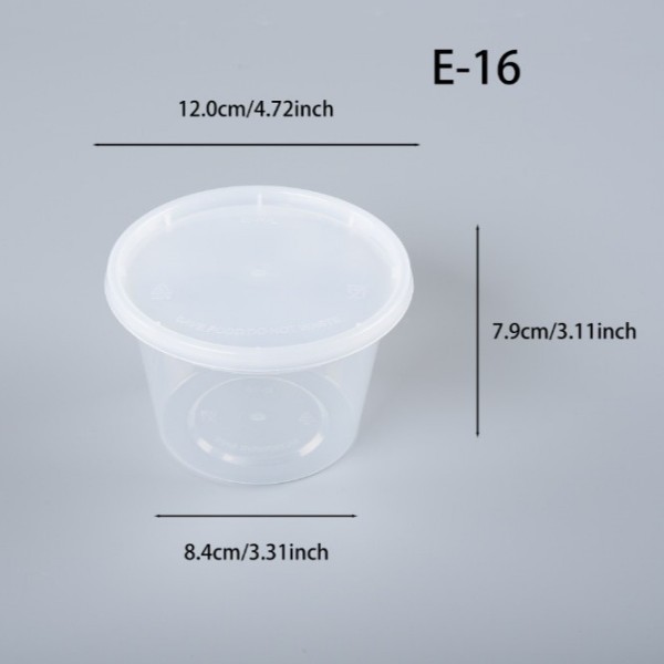 Clear 16oz PP Soup Cup with Lid