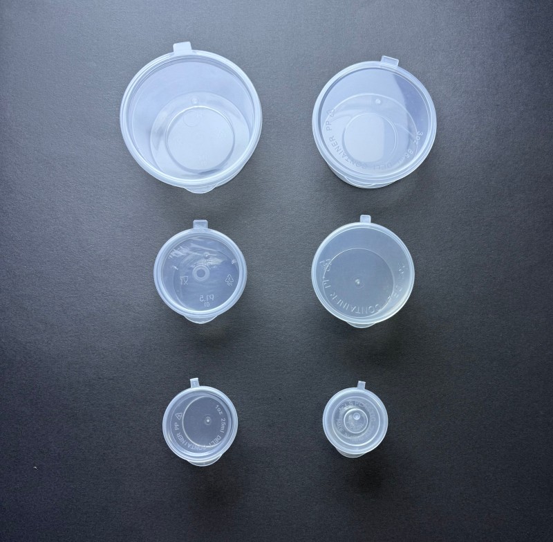PP Clear Hinged Sauce cup with lid