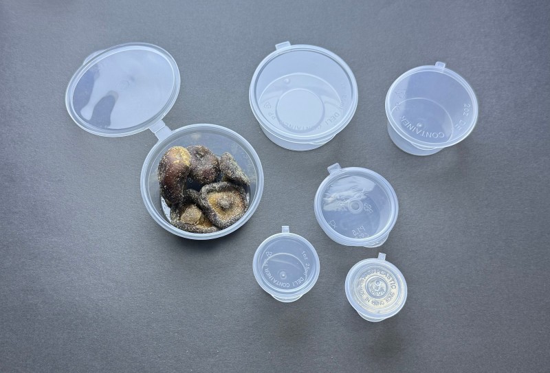 PP Clear Hinged Sauce cup with lid