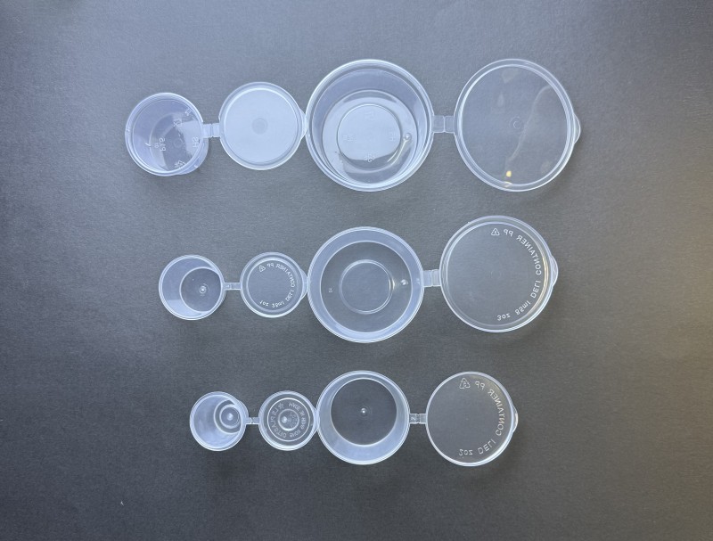 PP Clear Hinged Sauce cup with lid