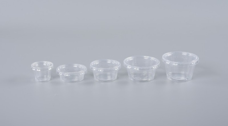 PP Clear Hinged Sauce cup with lid